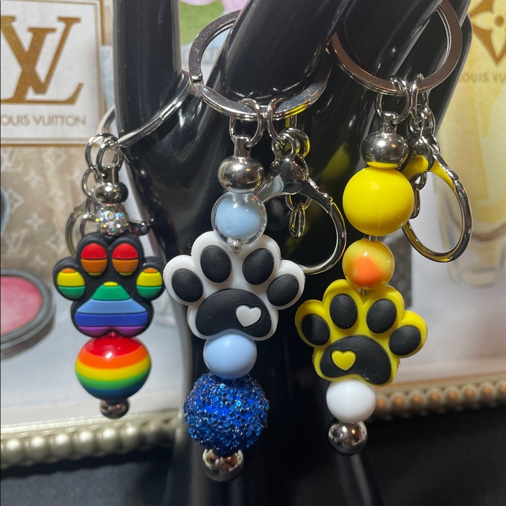 1pc Paw Print Keychains - Picture 3 of 3